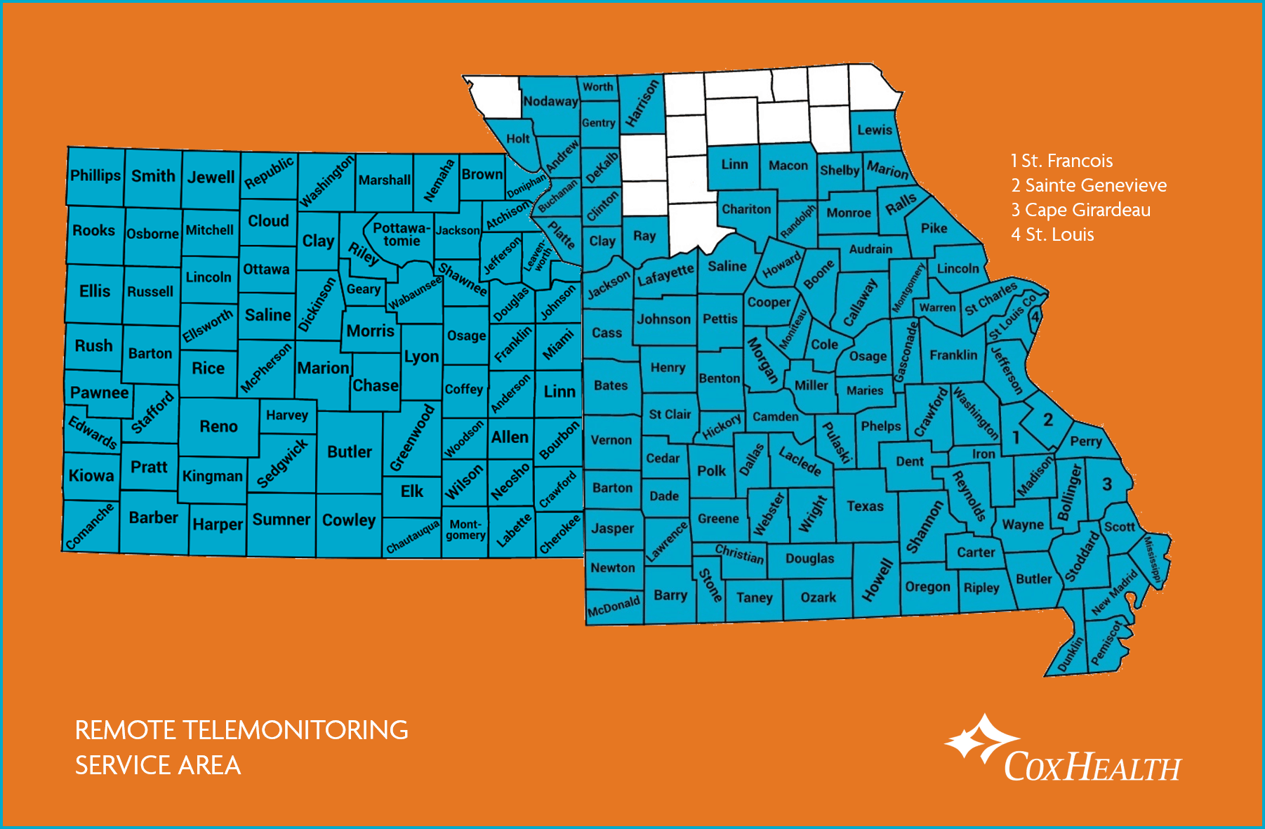 Remote Telemonitoring Service Area Map Remote Telemonitoring Service Area Map